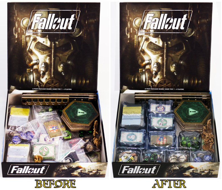 Before and After Fallout Insert Organizer